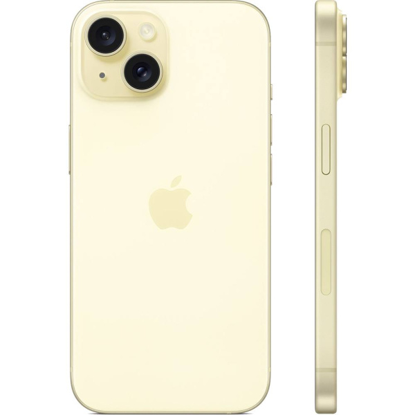 Смартфон Apple iPhone 15 желтый 2