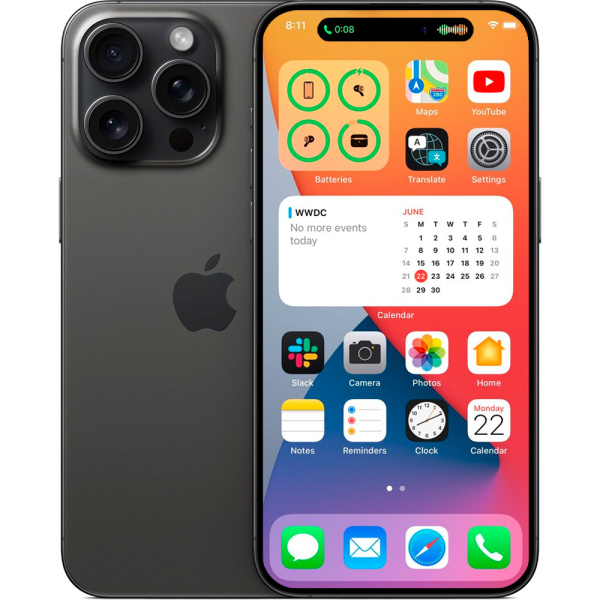 Смартфон Apple iPhone 15 Pro Max черный титан 1