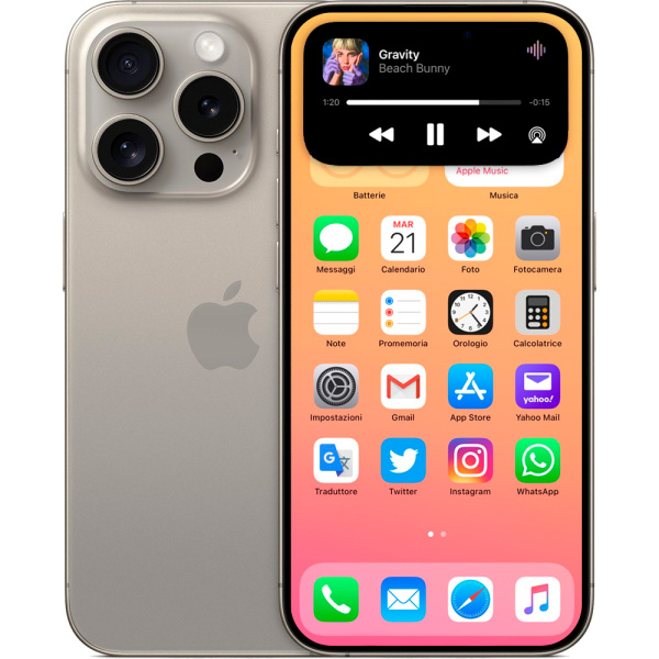 Смартфон Apple iPhone 15 Pro натуральный титан 1